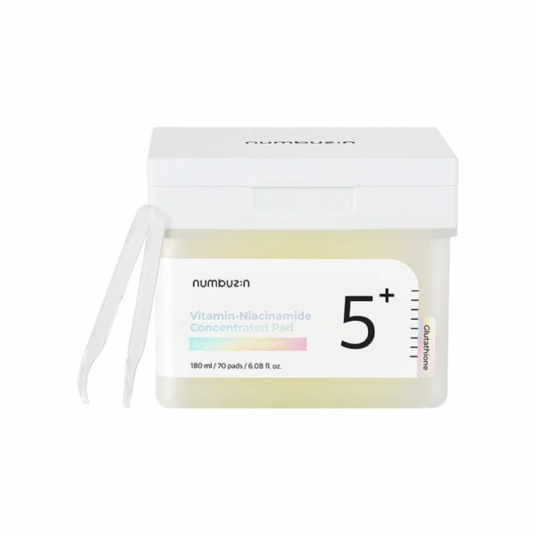 Toner pad tẩy da chết làm sáng da Numbuzin No.5 Vitamin-Niacinamide Concentrated Pad 180ml