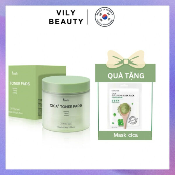 Pad tẩy da chết làm dịu da mụn Prreti Cica+ Toner pads 50 miếng